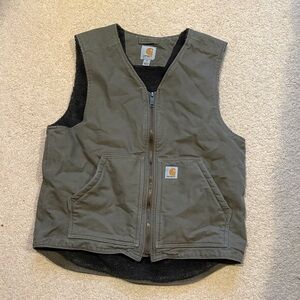 Carhartt Men's Relaxed Fit Washed Duck Sherpa-Lined Vest medium